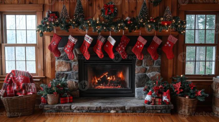 Fireplace decor ideas christmas